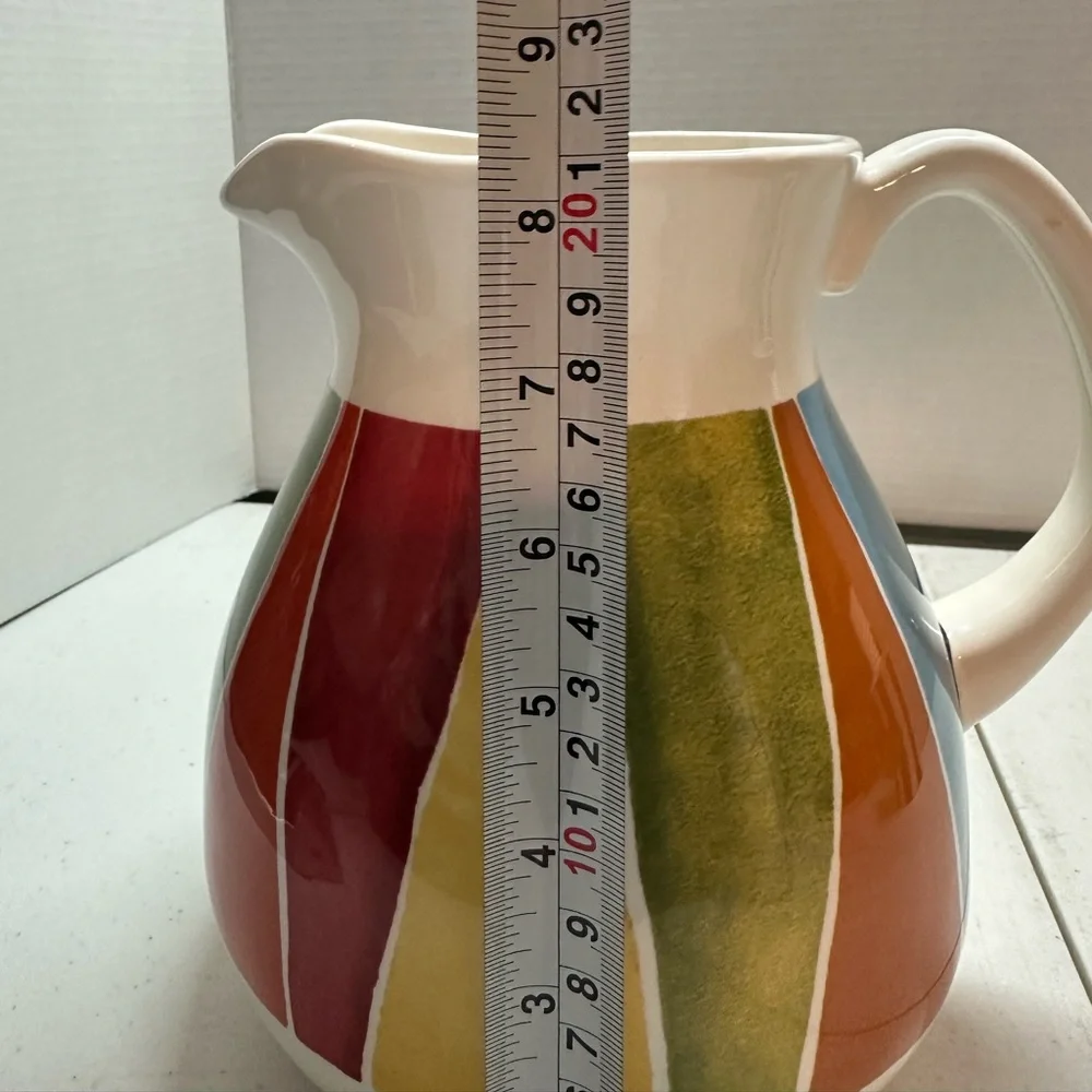 FANDANGO BY CRATE & BARREL EARTHENWARE PITCHER MULTICOLOR RETIRED HTF MI…